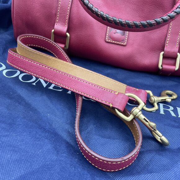 Dooney & Bourke Satchel Florentine Pebbled Leather Tassels Raspberry READ - Picture 5 of 16